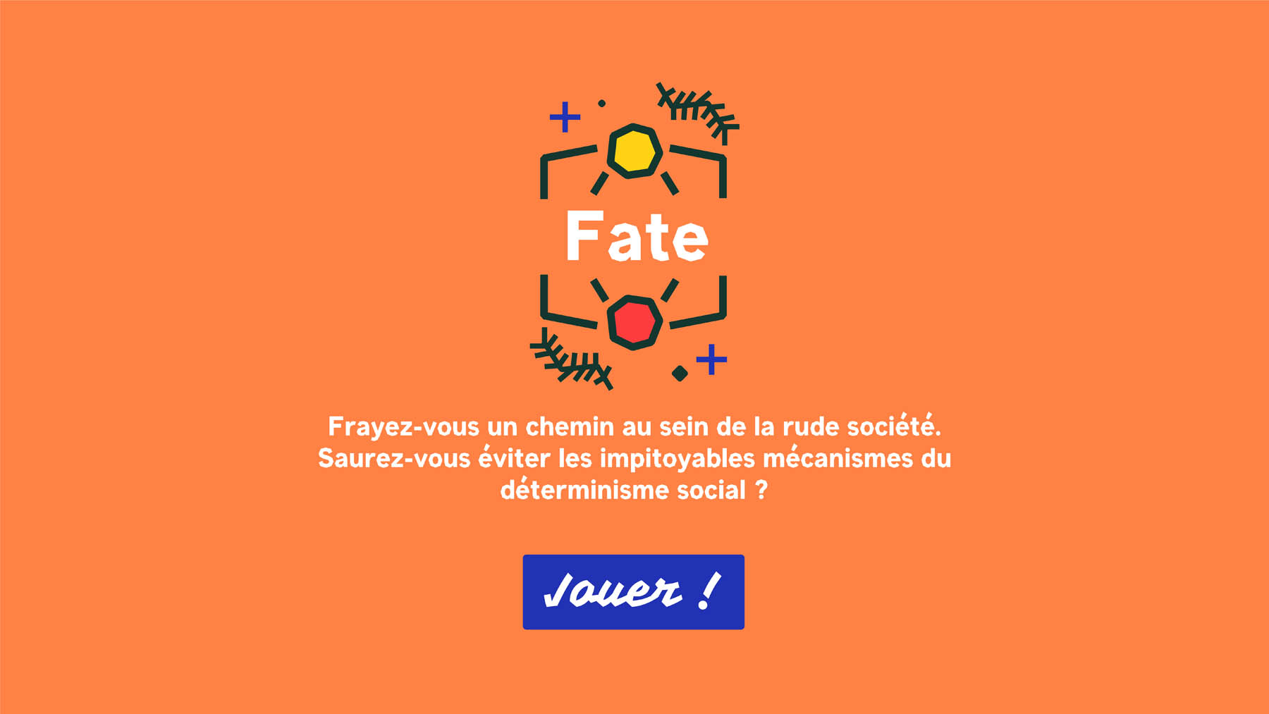 Page d'accueil du jeu Fate